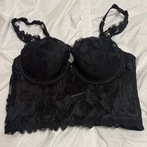 Elegant Black Lace Bustier